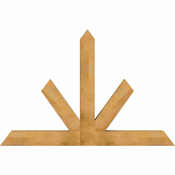 Ekena Millwork Saratoga Rough Sawn Timber Gable Bracket, Western Red Cedar, 72"W x 48"H x 6"D x 6"F, 16/12 Pitch GBW072X48X0606SAR00RWR - main